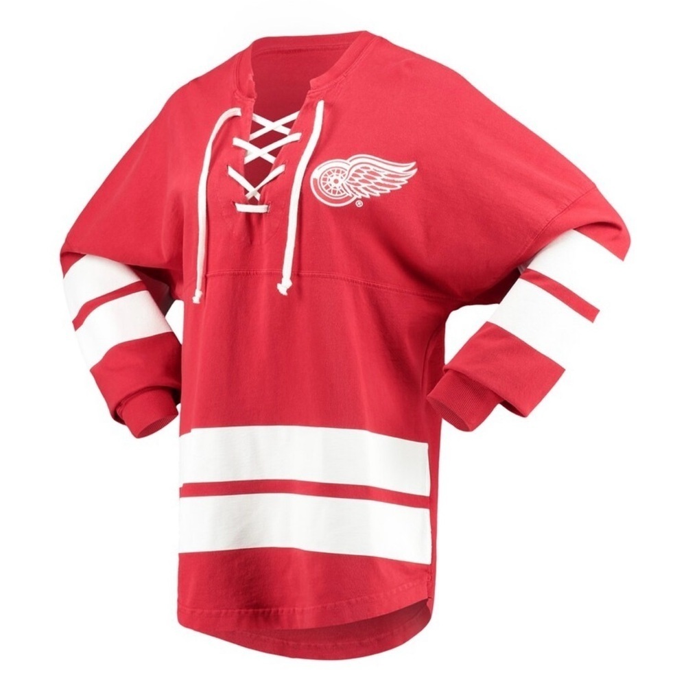 Detroit Red Wings Fanatics Women's Lace-Up Jersey - Red Sz XL